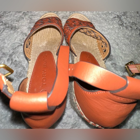 ‼️RARE‼️🎸Tory Burch🎸🔥Ret.$348🔥Basketweave Espadrille Wedge Platform Sandal—7.5 - Picture 14 of 16